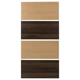 Четыре прямоугольные панели: верхняя и нижняя панели из темного дерева, средние две из светлого дерева, изображенные вертикально.