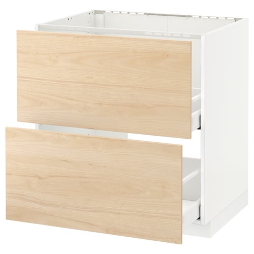 Светлые ящики из ясеня Ikea METOD, натуральный дизайн, белый шкаф, деревянные ящики, самозакрывающиеся ящики.