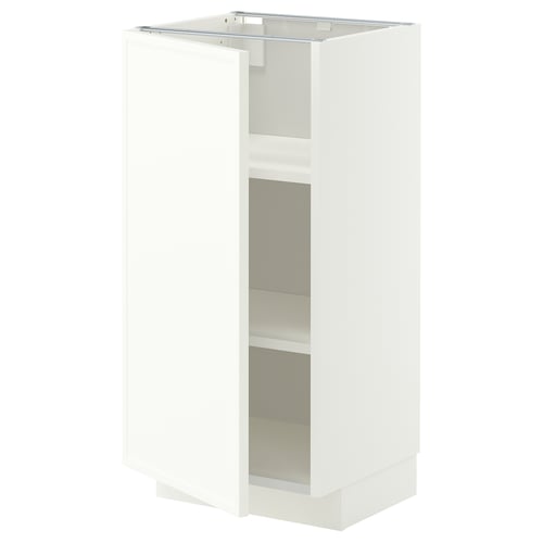 METOD Напольный шкаф с полками, белый/Aspudden матовый белый, 40x37 см