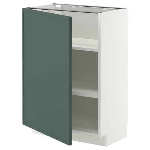 METOD Напольный шкаф с полками, белый/Aspudden темный серо-зеленый, 60x37 см