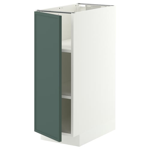 METOD Напольный шкаф с полками, белый/Aspudden темный серо-зеленый, 30x60 см