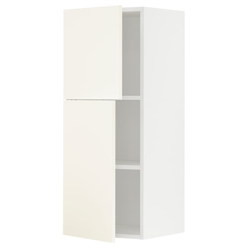 Белый шкаф ikea METOD, 2 регулируемые полки, минималистичный дизайн.