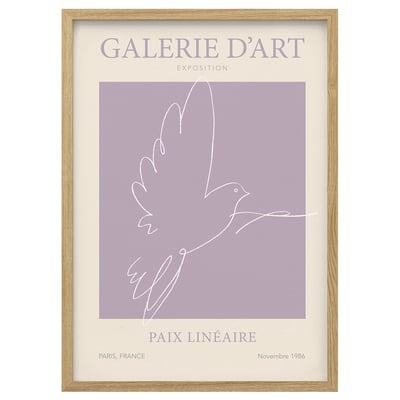 Плакат в рамке paix linéaire от galerie dart, Париж, в раме из натурального дерева.