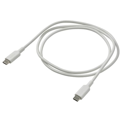 Белый, гибкий usb-c кабель SITTBRUNN, спиральный, без ПВХ.