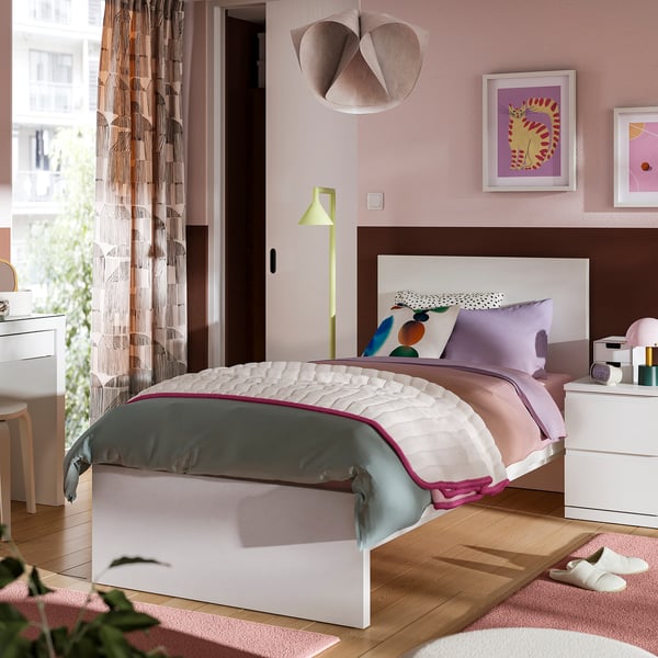 STORKLINTA Комплект мебели для спальни,2 предм, белый, 90x200 см