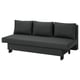 Black ÄLVDALEN sofa with cushions. Modern, angular design, ideal for small spaces. A hidden bed mechanism.