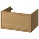 Wood-effect bathroom drawer with soft-close, minimalist design.