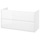 ÄNGSJÖN white bathroom cabinet, sleek minimalist design with integrated handles.