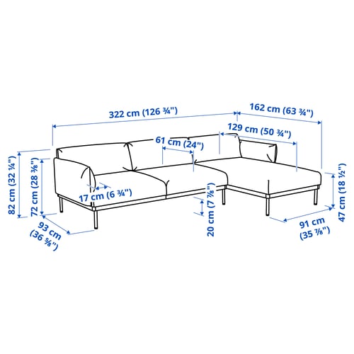 Illustration with measurements for the product: ÄPPLARYD.