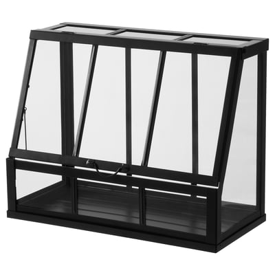 ÅKERBÄR greenhouse, anthracite, metal & plastic, rectangular, modern design.