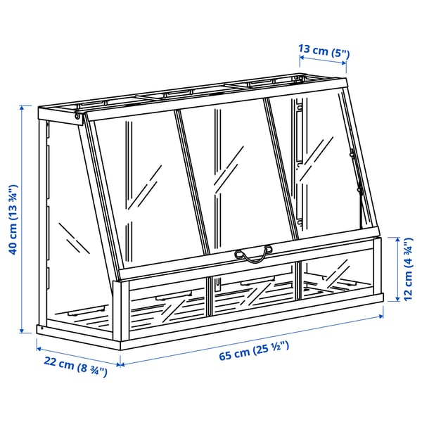 Illustration with measurements for the product: ÅKERBÄR.