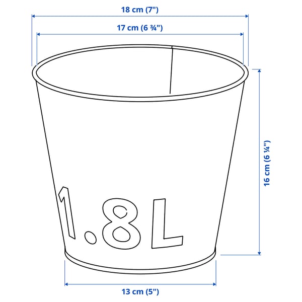 Illustration with measurements for the product: ÅKERBÄR.