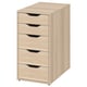 Light oak ALEX drawer unit with 5 handleless drawers, 4 small legs.