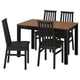 ÅLHULT / ÅLHULT Table and 4 chairs, black/brown/Bomstad black black, 120x80 cm