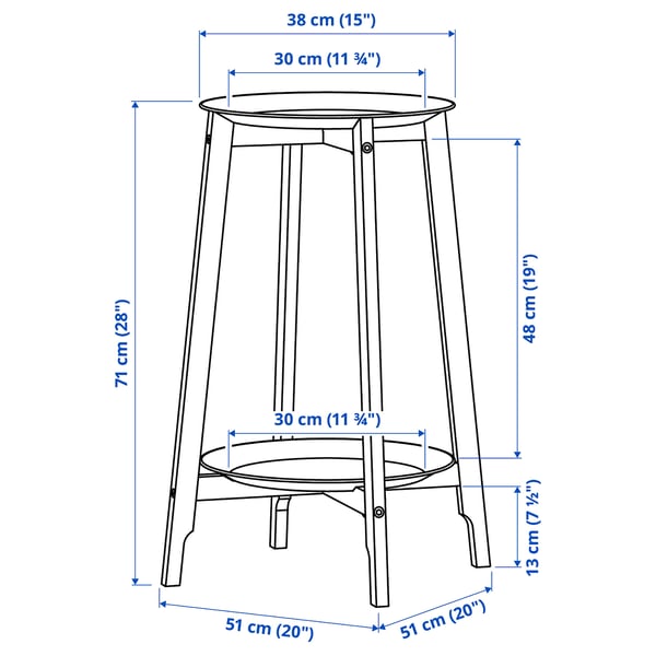 Illustration with measurements for the product: ALPVIDE.