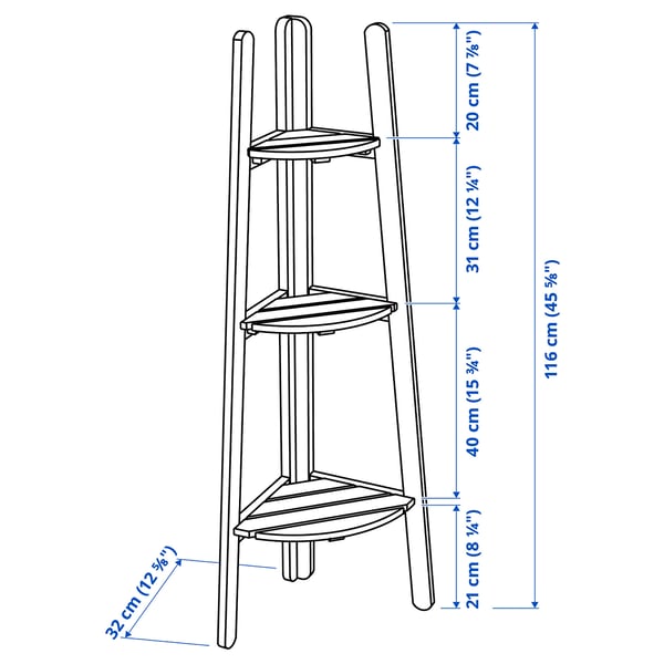 Illustration with measurements for the product: ASKHOLMEN.