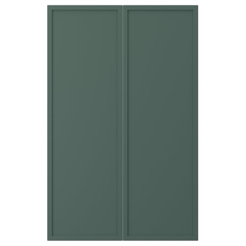 ASPUDDEN 2-p door f corner base cabinet set, dark grey-green, 25x80 cm
