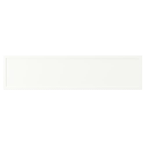 ASPUDDEN, white desk, rectangular, plastic edging.