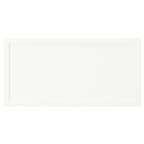An ASPUDDEN drawer: white, rectangular, made of particleboard and fiberboard with plastic edging, designed for storage.
