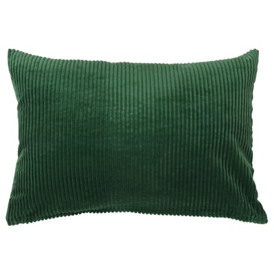 ÅSVEIG dark green corduroy rectangular cushion, simple design, textured material.