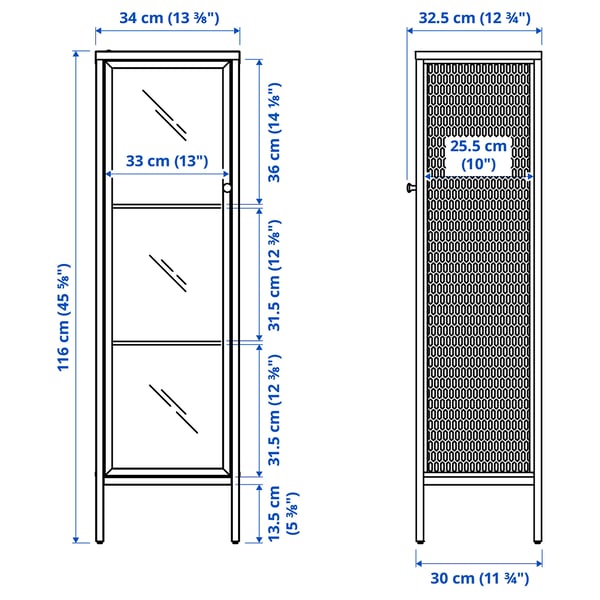 Illustration with measurements for the product: BAGGEBO.