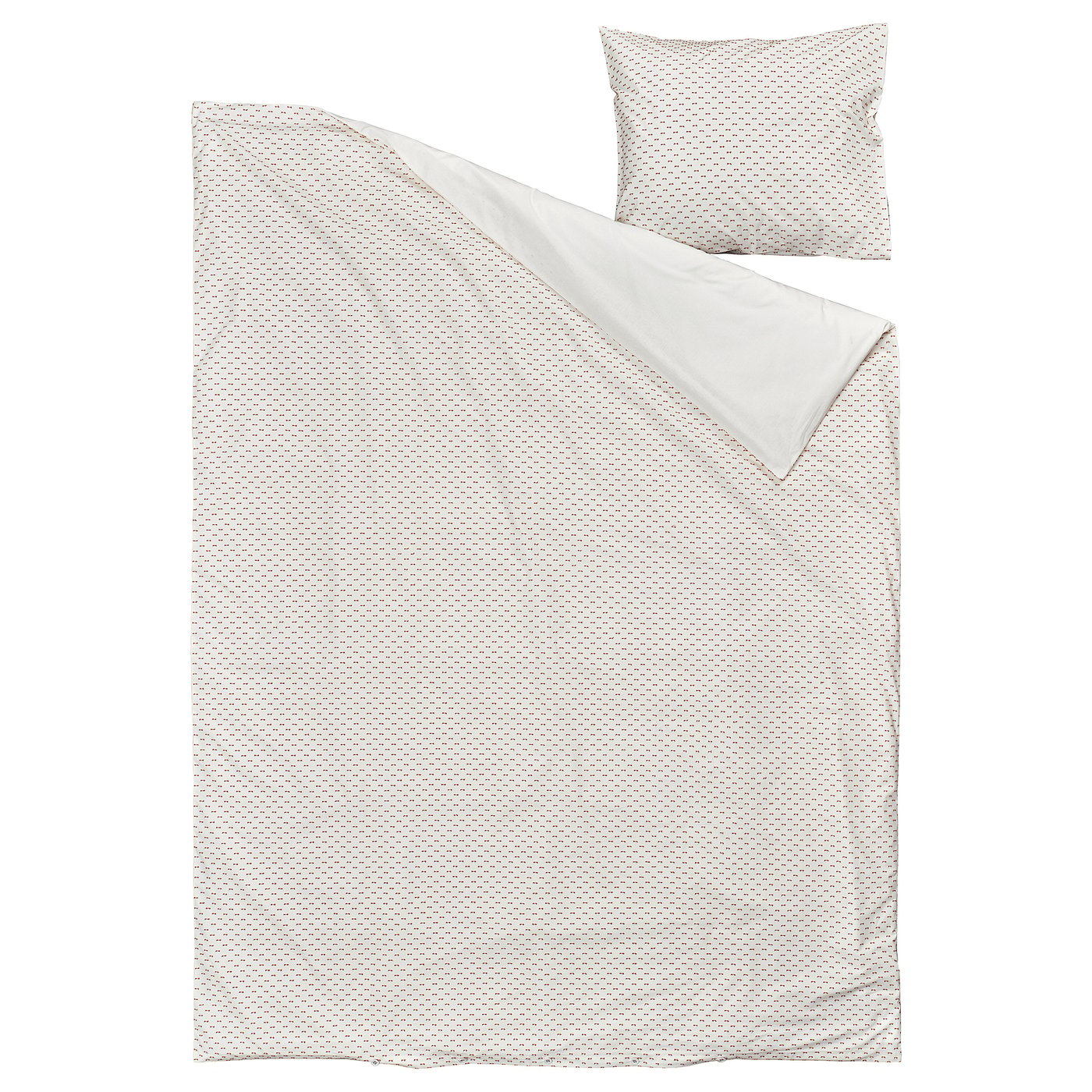 BANDKNIPPE Duvet cover and pillowcase, white/beige, 150x200/50x60 cm