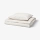 BANDKNIPPE Duvet cover and pillowcase, white/beige, 150x200/50x60 cm