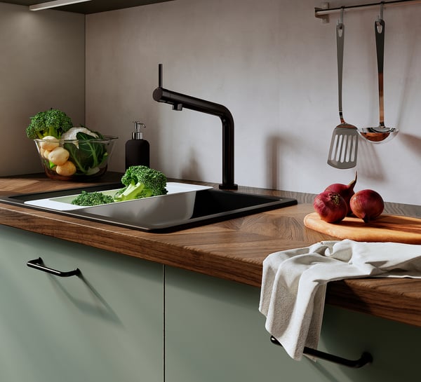 BARKABODA Worktop, walnut/veneer, 246x3.8 cm