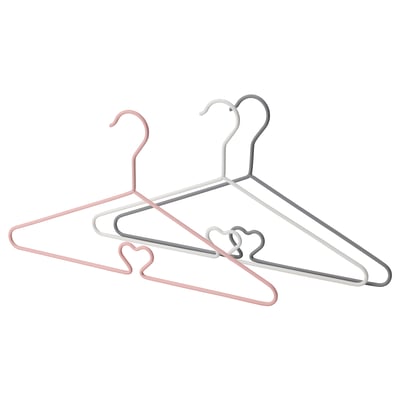 Pastel hangers for kids clothes, durable steel with anti-slip.