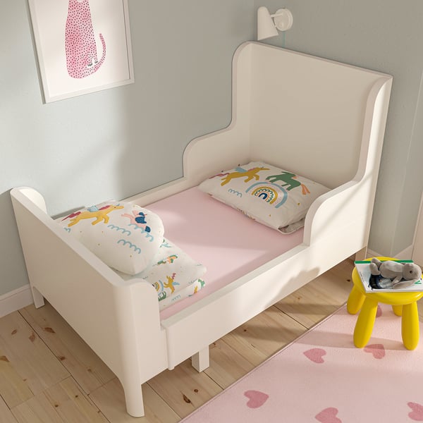 BARNDRÖM Fitted sheet for extendable bed, pink, 80x130 cm