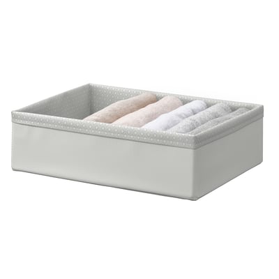 BAXNA fabric organiser, white, rectangular, with inner compartments for storage.