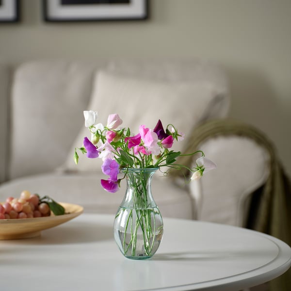 BERGKÖRSBÄR Vase, glass/green, 15 cm