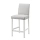 BERGMUND bar stool: grey fabric, white frame, comfort back & seat.