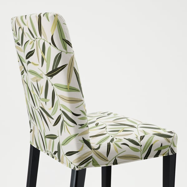 BERGMUND dining chair with tropical leaf print and cushioned seat