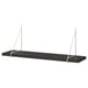A BERGSHULT black wall shelf with white metal brackets, rectangular shape, sleek design.