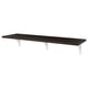 Black BERGSHULT wall shelf with smooth edges, supported by white brackets.
