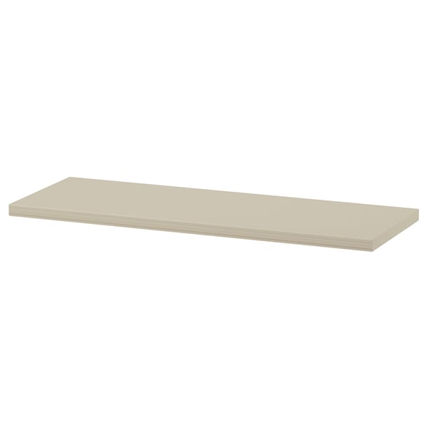 BERGSHULT wall shelf. Simple design, beveled/smooth edge, beige colour, particleboard material.