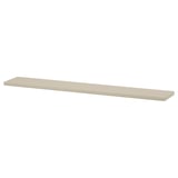 A BERGSHULT shelf in beige, featuring a bevelled and smooth edge, ideal for versatile wall storage.