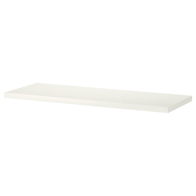 BERGSHULT: white wall shelf, rectangular, one bevelled edge.