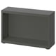 BESTÅ grey shelf unit. Modular furniture, sturdy design, open storage.