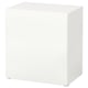 White BESTÅ storage unit, square, modern design, wooden material.