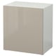 A BESTÅ storage unit, beige, with a glossy surface, rectangular shape, and sleek design.