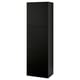 Black BESTÅ cabinet with three sections, sleek design.