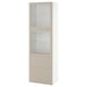 A white BESTÅ storage cabinet with glass doors and drawers. It a modern, upright design ideal for storing and displaying items.