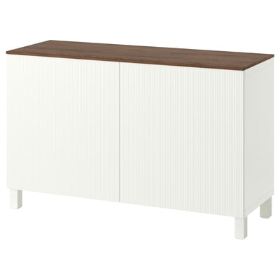 BESTÅ Storage combination with doors, white/Förvaltare white, 120x42x75 cm
