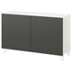 Ikea BESTÅ gray-white cabinet, minimalist design, two doors, square shape.