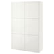 White BESTÅ storage cabinet, sleek and modern design with six adjustable shelves, made of particleboard and fibreboard.