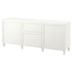 White BESTÅ storage unit, rectangular, two sections with adjustable shelves, sleek design.