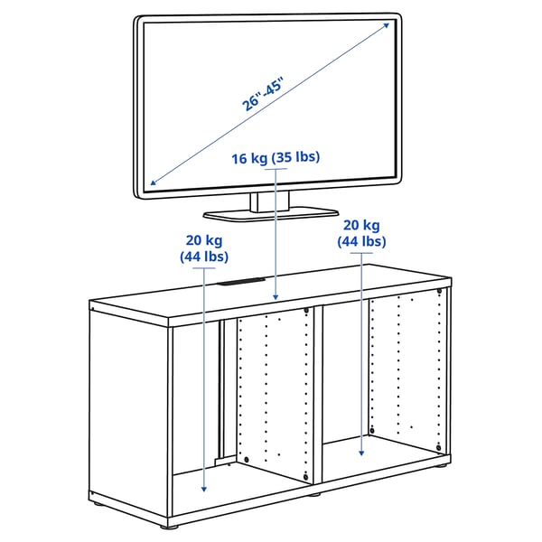 Illustration with measurements for the product: BESTÅ.