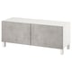 White & grey BESTÅ tv bench with 2 doors, modern design.